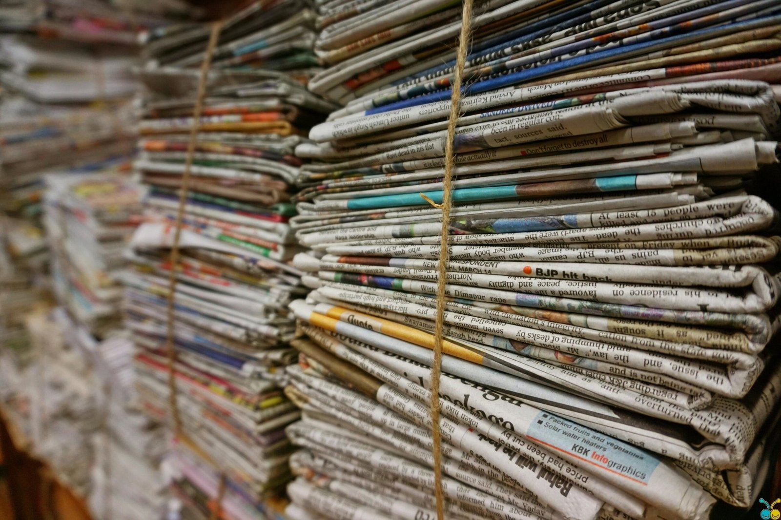 a bunch of newspapers and magazines stacked on top of each other